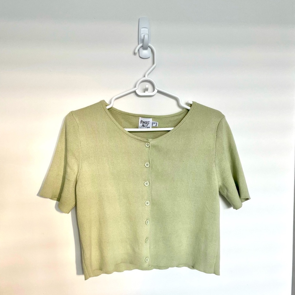 Princess Polly, Pastel Green Cardigan, Size 8